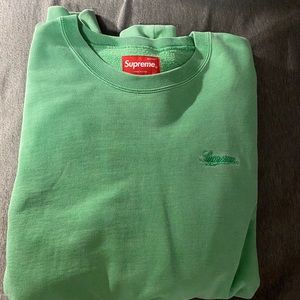 Supreme Green Overdyed Embroidered Crewneck